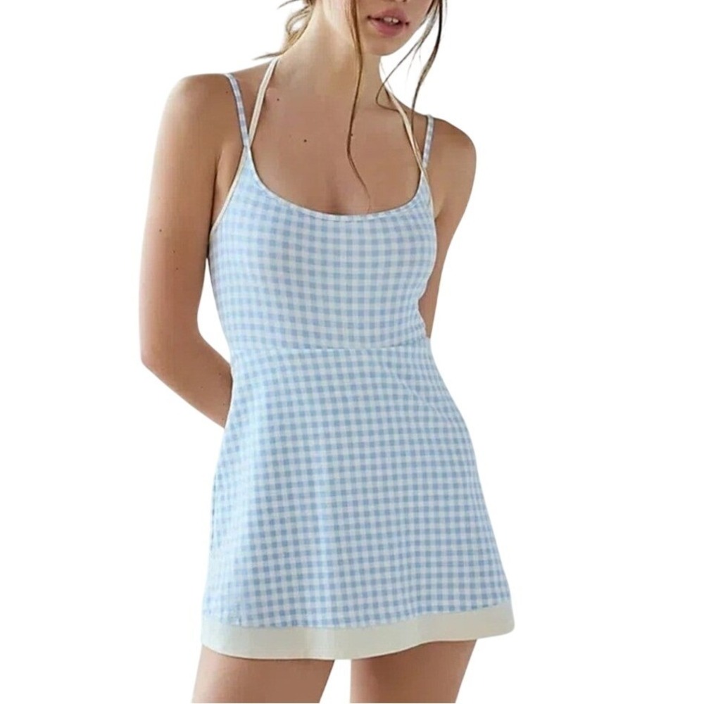 NWT Urban Outfitters Out From Under Blue Gingham Babydoll Dress XL Cottagecore